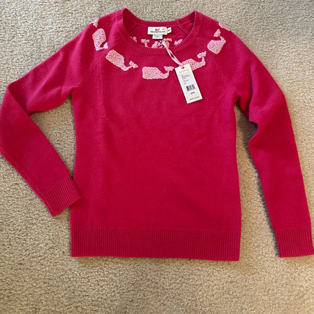 Red Whale Pattern Sweater